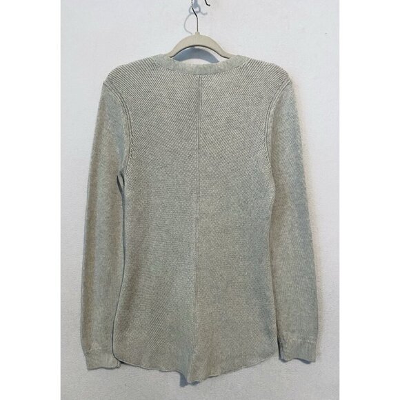 Cabi Cardigan Sweater Womens Medium Gray Ribbed Button Up Grandpa Minimalist - Picture 3 of 8